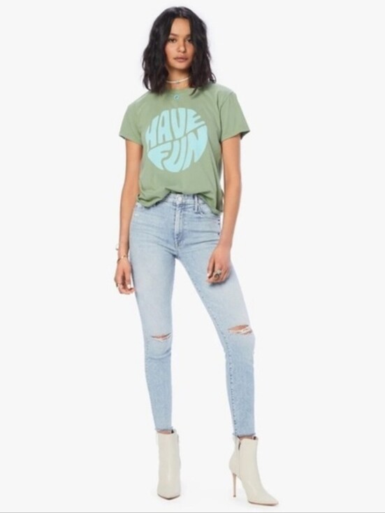 MOTHER Denim - MOTHER High Waisted Looker‎ Ankle Fray Drinking By the Pool Jeans size 29 Skinny